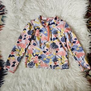 RuffleButts Swimsuit Top Long Sleeve 4T